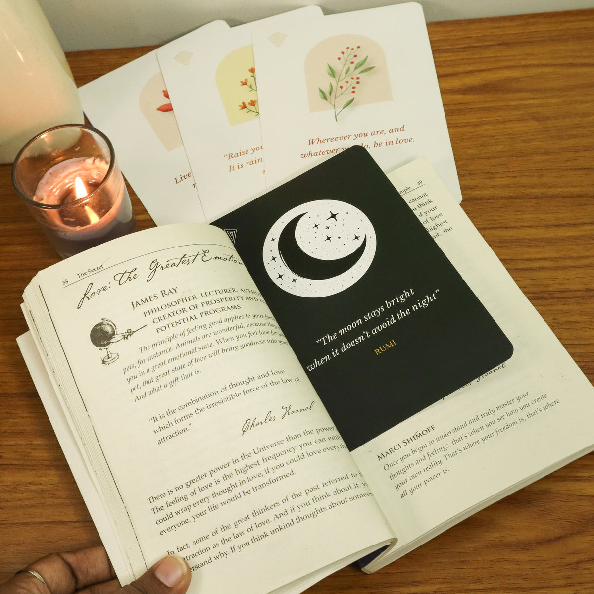 Rumi Wisdom Cards with Cotton Bag | 30 Inspirational Quote Cards