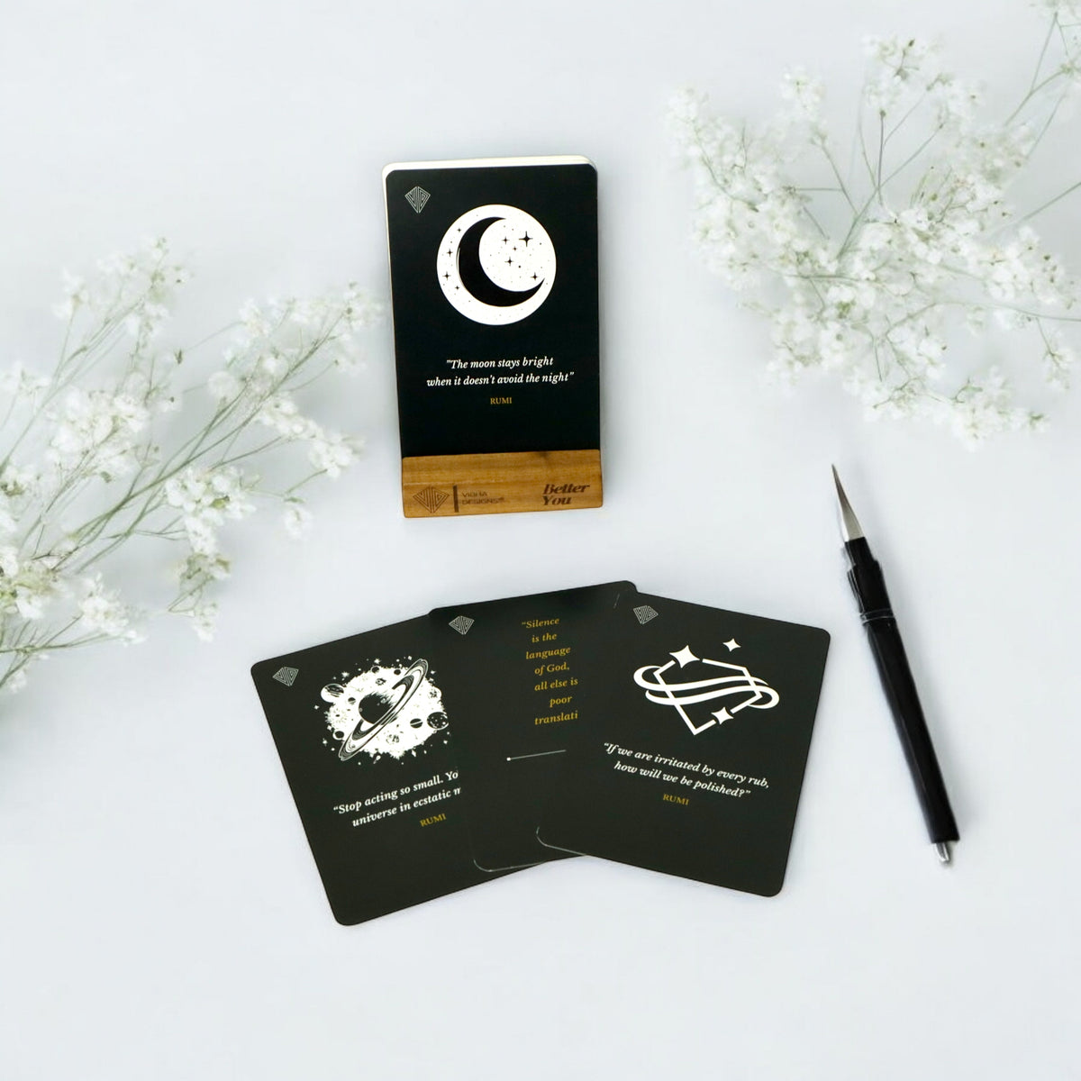 Rumi Wisdom Cards with Cotton Bag | 30 Inspirational Quote Cards